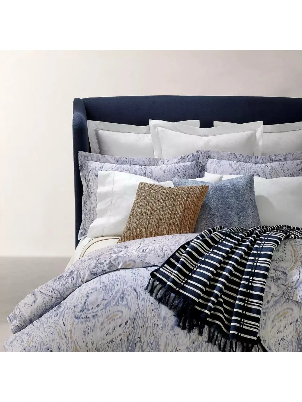Ralph Lauren Lorelai Cotton Sateen Queen Duvet Cover in Periwinkle, NEW w/Tag